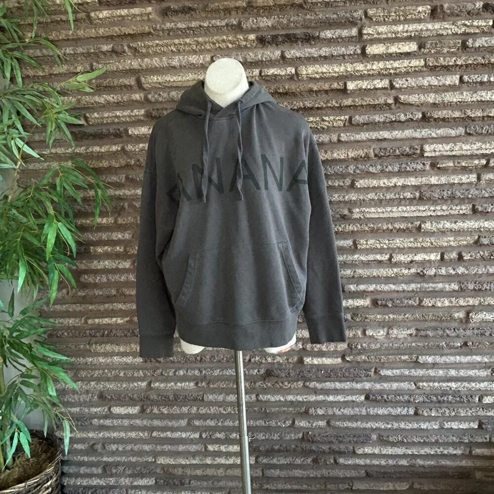 Banana Republic Gray Organic Cotton French Terry Hoodie Sweatshirt Size Large